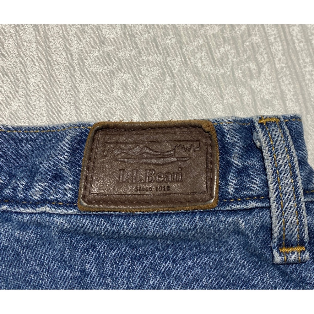LL Bean Double L Relaxed Fit Jeans Lined Blue Denim Women's 16 Reg Winter Pants - Picture 6 of 10
